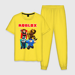 Пижама хлопковая мужская ROBLOX, цвет: желтый
