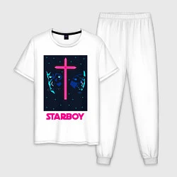 Пижама хлопковая мужская STARBOY, цвет: белый