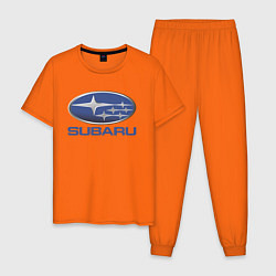 Пижама хлопковая мужская SUBARU, цвет: оранжевый