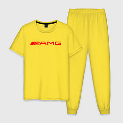 Пижама хлопковая мужская MERCEDES AMG, цвет: желтый