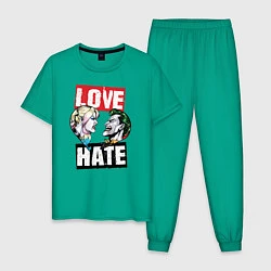 Пижама хлопковая мужская Love Hate, цвет: зеленый