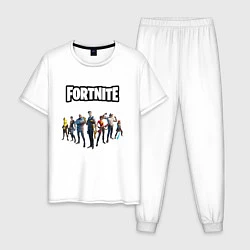 Пижама хлопковая мужская Fortnite 2 глава 2 часть, цвет: белый