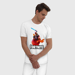 Пижама хлопковая мужская Fortnite 2 глава 2 часть, цвет: белый — фото 2
