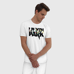 Пижама хлопковая мужская LINKIN PARK, цвет: белый — фото 2