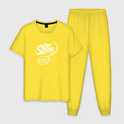 Пижама хлопковая мужская Доктор Стоун цвета желтый — фото 1