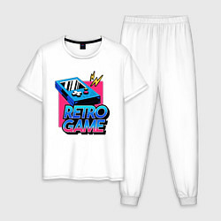 Пижама хлопковая мужская Retro game, цвет: белый