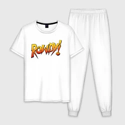 Пижама хлопковая мужская Rowdy, цвет: белый
