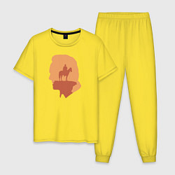 Пижама хлопковая мужская Westworld, цвет: желтый