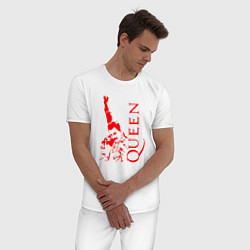 Пижама хлопковая мужская QUEEN, цвет: белый — фото 2