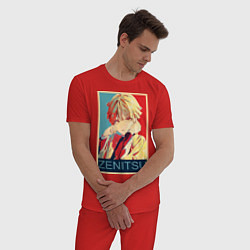 Пижама хлопковая мужская Зеницу Агацума, цвет: красный — фото 2