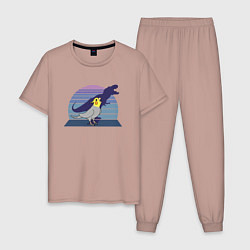 Пижама хлопковая мужская Рекс 1, цвет: пыльно-розовый