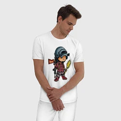 Пижама хлопковая мужская PUBG, цвет: белый — фото 2