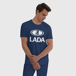 Пижама хлопковая мужская Lada, цвет: тёмно-синий — фото 2