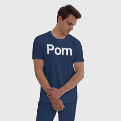 Пижама хлопковая мужская Porn, цвет: тёмно-синий — фото 2