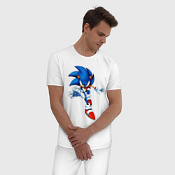 Пижама хлопковая мужская SONIC, цвет: белый — фото 2