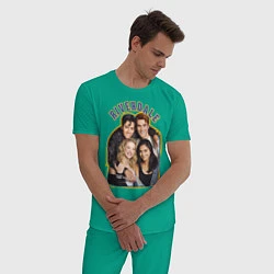 Пижама хлопковая мужская Riverdale heroes, цвет: зеленый — фото 2