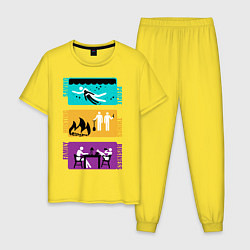 Пижама хлопковая мужская Supernatural - Family Business, цвет: желтый