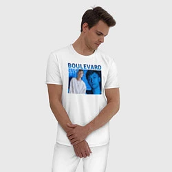Пижама хлопковая мужская Blue boulevard, depo, цвет: белый — фото 2
