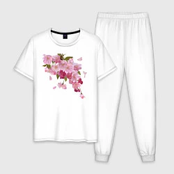 Пижама хлопковая мужская Весна 2020, цвет: белый