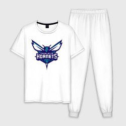 Пижама хлопковая мужская Charlotte Hornets 1, цвет: белый