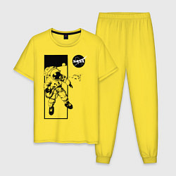 Пижама хлопковая мужская NASA, цвет: желтый