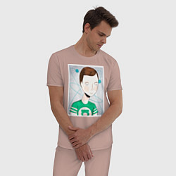Пижама хлопковая мужская Sheldon Cooper, цвет: пыльно-розовый — фото 2