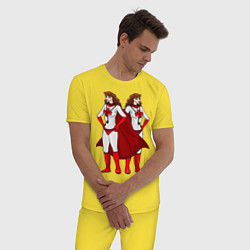 Пижама хлопковая мужская Супeргeрои врачи, цвет: желтый — фото 2
