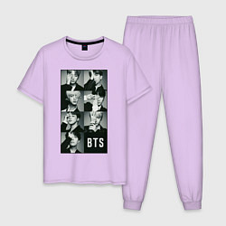 Пижама хлопковая мужская BTS, цвет: лаванда
