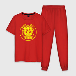 Пижама хлопковая мужская Войска РХБЗ, цвет: красный