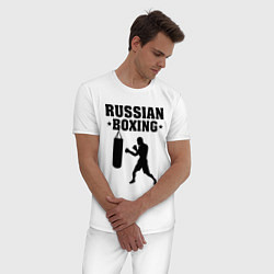 Пижама хлопковая мужская Russian Boxing, цвет: белый — фото 2