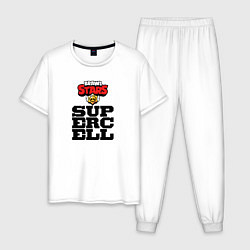 Пижама хлопковая мужская Разработчик Supercell, цвет: белый
