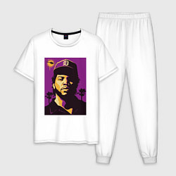 Пижама хлопковая мужская Ice Cube, цвет: белый