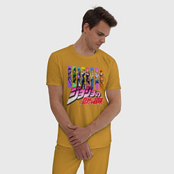 Пижама хлопковая мужская JOJOS BIZARRE ADVENTURE, цвет: горчичный — фото 2