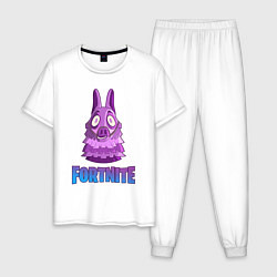 Пижама хлопковая мужская Lama Fortnite, цвет: белый