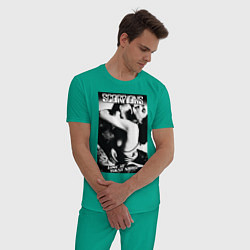 Пижама хлопковая мужская Scorpions, цвет: зеленый — фото 2