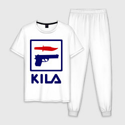 Пижама хлопковая мужская Kila Fila, цвет: белый