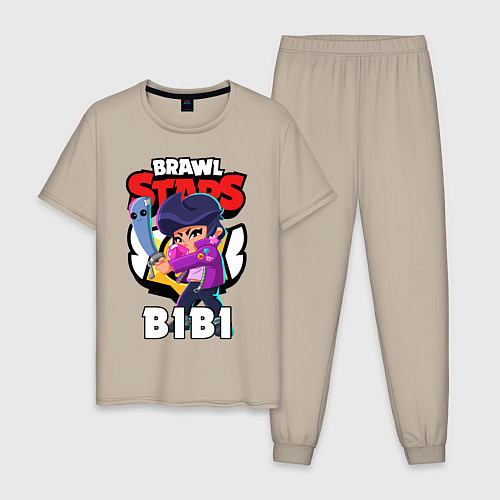 Мужская пижама BRAWL STARS BIBI / Миндальный – фото 1