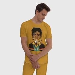 Пижама хлопковая мужская Raj, цвет: горчичный — фото 2