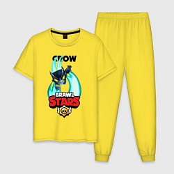 Пижама хлопковая мужская BRAWL STARS MECHA CROW, цвет: желтый