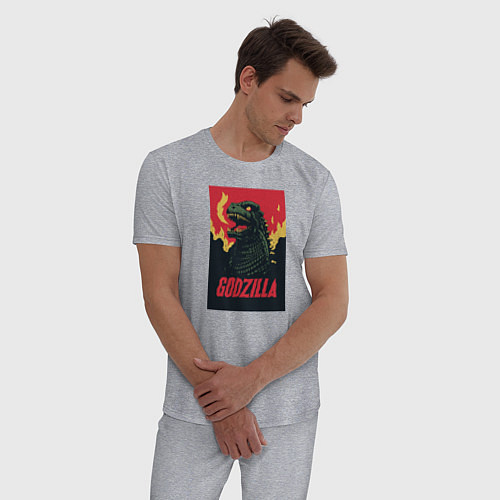 Мужская пижама Godzilla / Меланж – фото 3