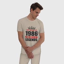 Пижама хлопковая мужская 1986 - рождение легенды, цвет: миндальный — фото 2
