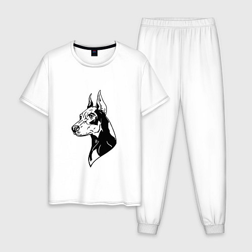 Мужская пижама Доберман Z / Белый – фото 1