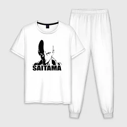 Пижама хлопковая мужская Saitama, цвет: белый