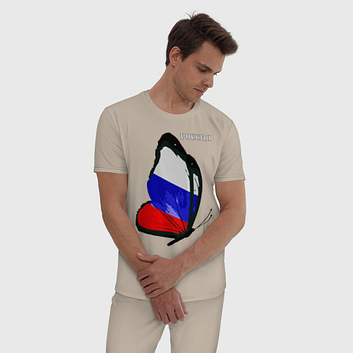 Мужская пижама Россия / Миндальный – фото 3