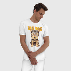 Пижама хлопковая мужская Большой пёс, цвет: белый — фото 2