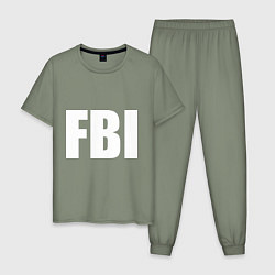Пижама хлопковая мужская FBI, цвет: авокадо