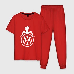 Пижама хлопковая мужская Volkswagen Girl Z, цвет: красный