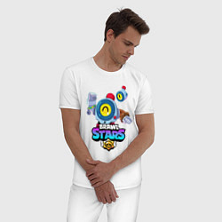 Пижама хлопковая мужская BRAWL STARS NANI, цвет: белый — фото 2