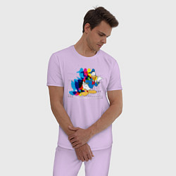 Пижама хлопковая мужская Дональд Дак, цвет: лаванда — фото 2
