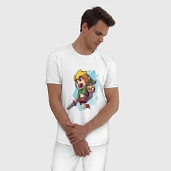 Пижама хлопковая мужская The Legend of Zelda, цвет: белый — фото 2